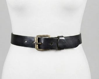 ? Vintage Black Ruffled Tequila Leather Waist Belt with Ring Detail Tequila | Accessories | Tequila Vintage Belt | Poshmark main image 4