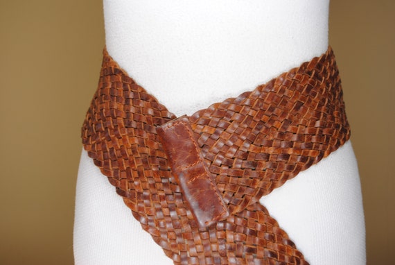 Brown Braided Belt, Cognac Belt, Tan Corset Belt,… - image 2