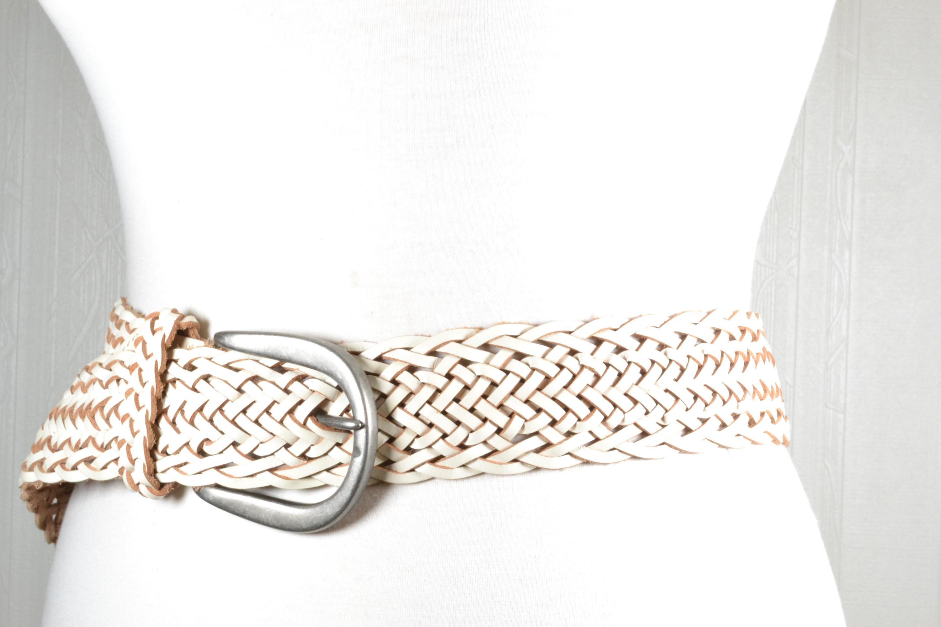 WHBM ECRU CHAIN WOVEN LEATHER BELT White House Black Market Belts for Women for sale | eBay main image 3
