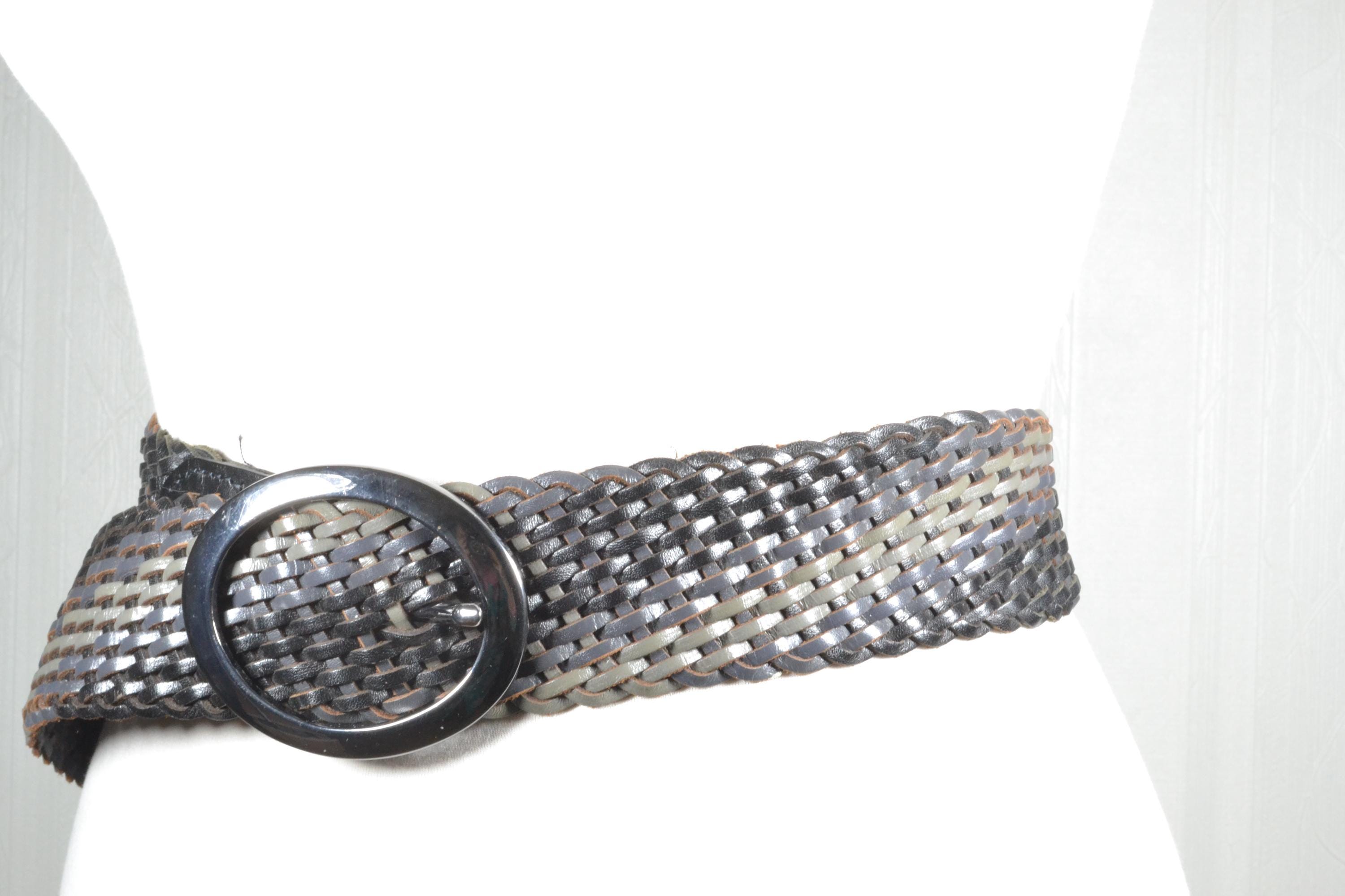 8596 Women Wide Braided Belts For Dresses Boho Leather Woven Waist Belt Biezeib Boho Belt for Women Braided Ethnic Pattern Belts  main image 2