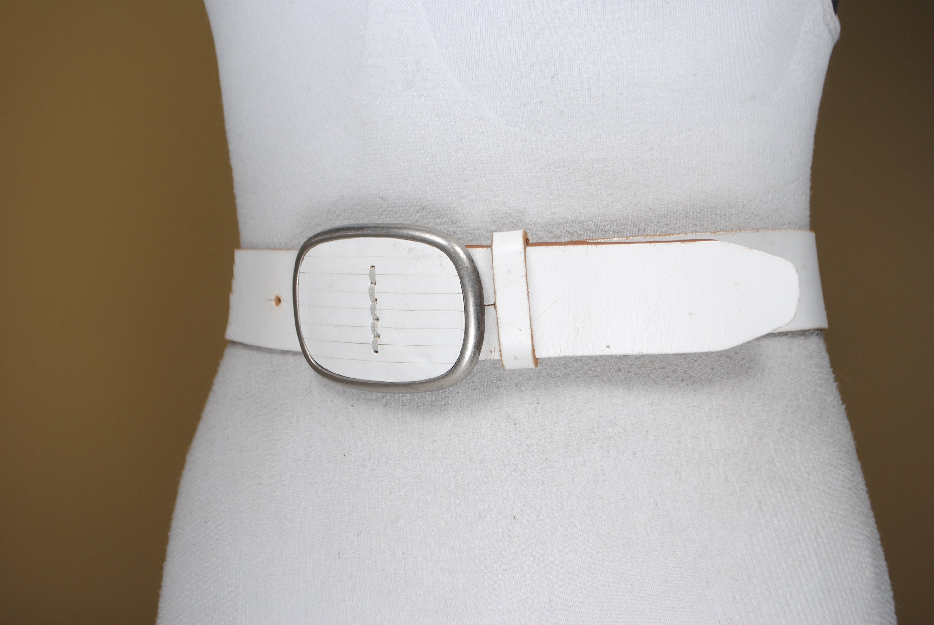 Weißer Gewebter Ledergürtel für Frauen | Etsy
