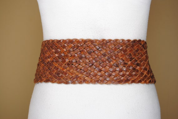 Brown Braided Belt, Cognac Belt, Tan Corset Belt,… - image 8