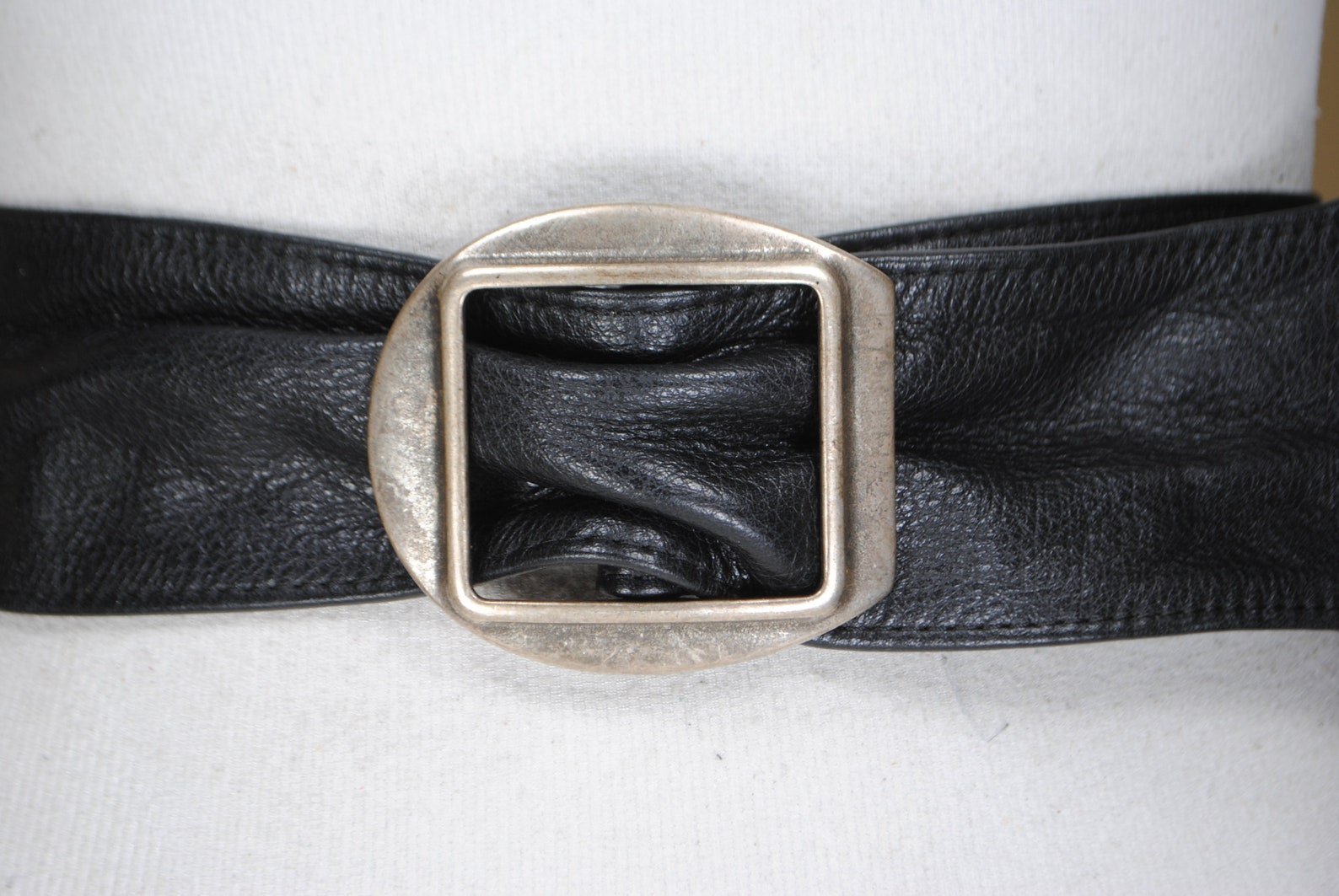 Black 41'' wide cinch soft leather belt for women | Etsy