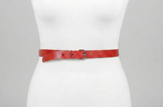 red skinny belt for dress Slender Waistband Skinny Belt for Woman Thin Leather Waist Belt Strap for  Dress Decor(red) : Amazon.ca: Clothing, Shoes & Accessories