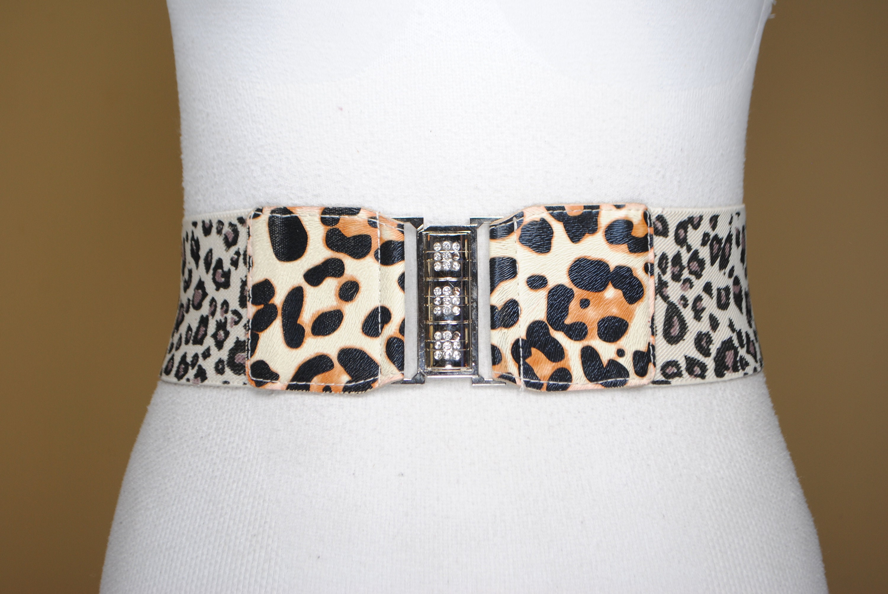 Vintage Leopard Cinch Belt: Wide Elastic Corset Belt - Etsy display picture 2
