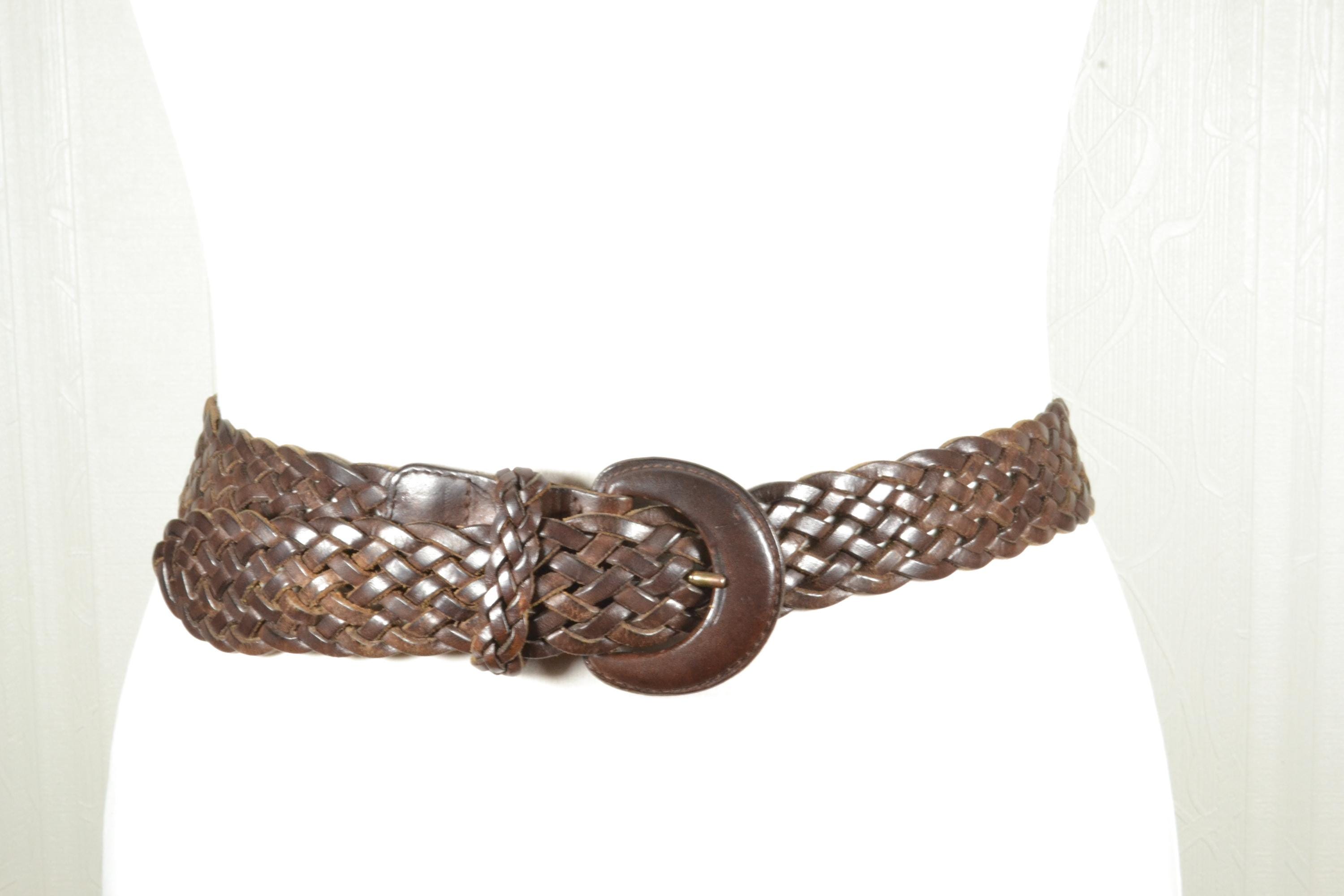 New York & Co S-M Woven Brown Leather Belt with Round Buckle K0966_BR6655?hei=1700&crop=0,0  main image 3