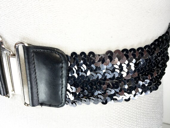 Black sequin belt hot sale