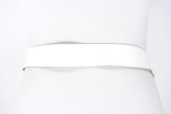 30''-34'' White antique cracked leather belt -  a… - image 5