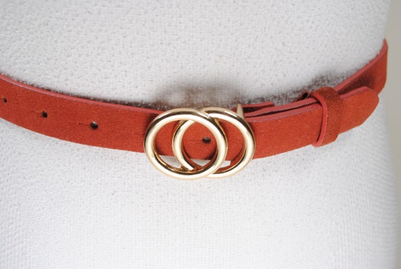Red Coral Belt, 2 Gold Rings Buckle, Infinity sym… - image 7