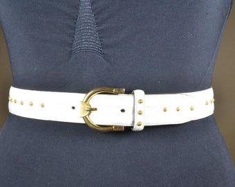 【中古品】ホワイトレザー ゴールドバックル ベルト 中古品】ホワイトレザー ゴールドバックル ベルト 楽天市場