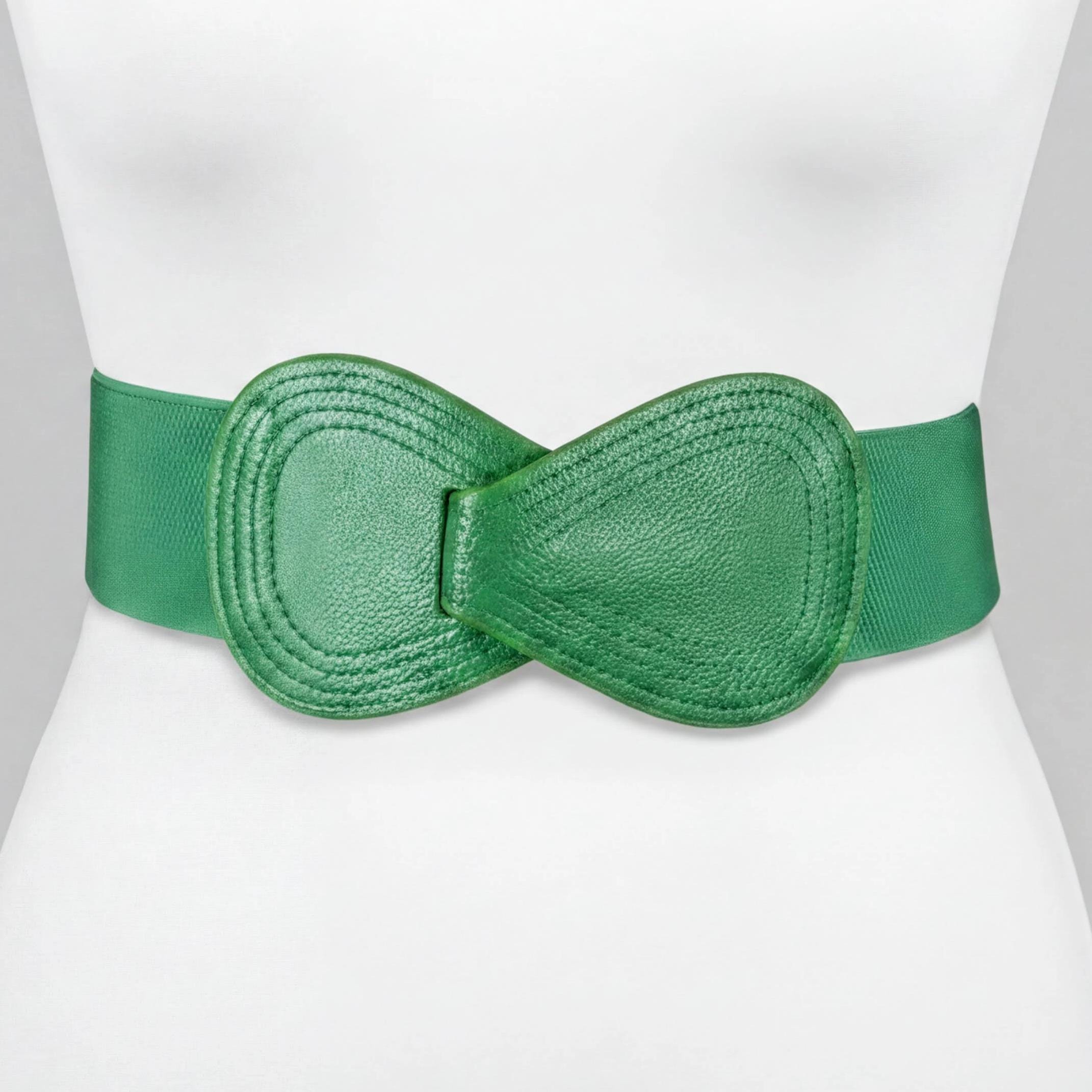 4911 Women\'s.75 Inch Bow Belt, Green Grosgrain Ribbon Belt – The Andover Shop main image 2