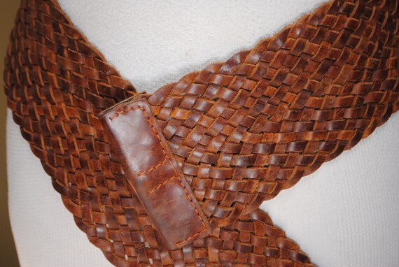 Brown Braided Belt, Cognac Belt, Tan Corset Belt,… - image 4