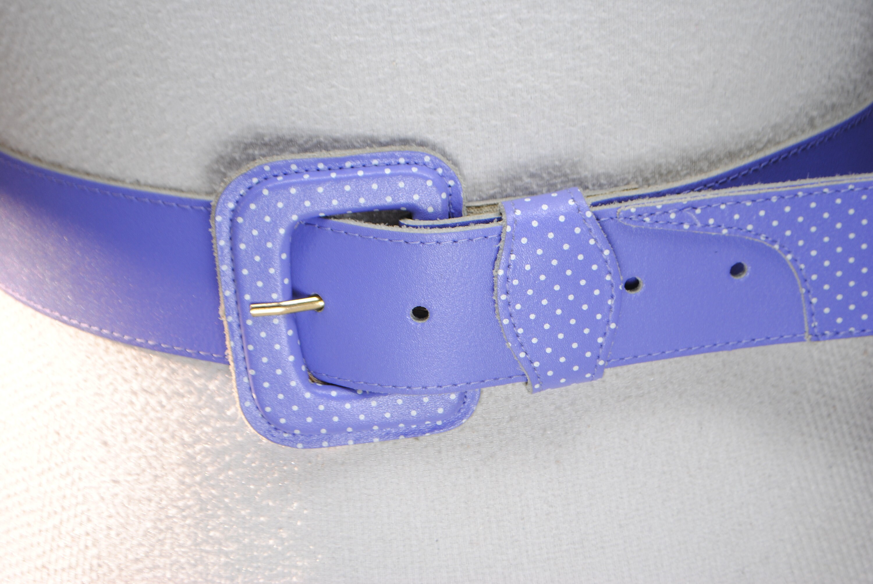 Vintage Purple Polka Dot Cinch Belt: Women