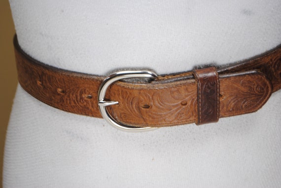 Tooled Leather Belt. Engraved belt, Western Cowgi… - image 7