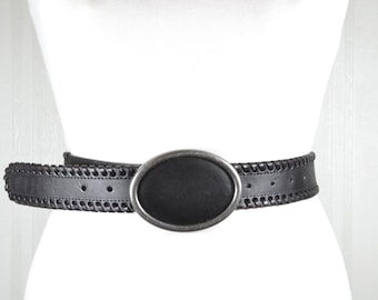 Ceinture Large En Cuir Noir Chico's - Taille M (35"-36") - Très Bon état Occasion