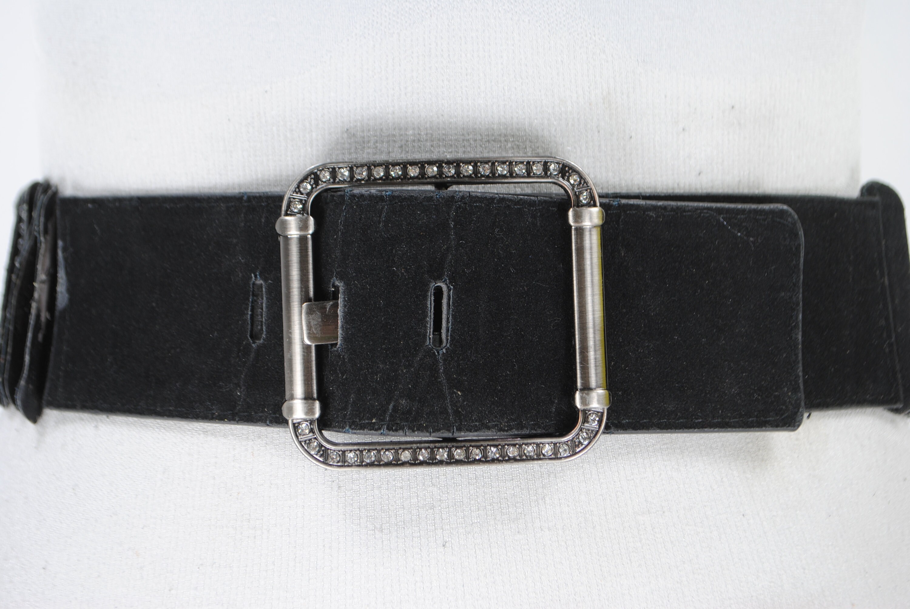 1980s Black Velvet Wide Stretch Belt for Women Etsy