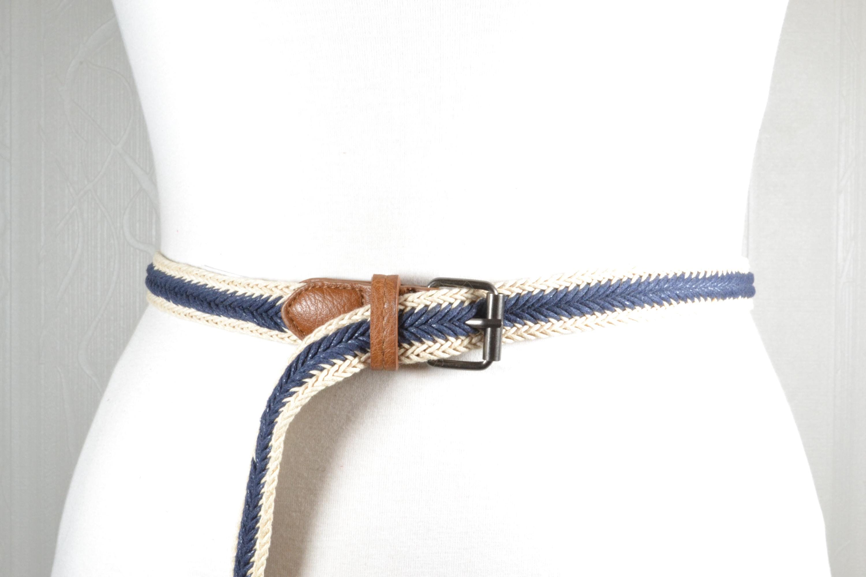 BCBGENERATION BELT REAL LEATHER BLUE BRAID BOHO True Blue Bundle – LAEZ main image 3