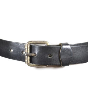 90s Black Leather Trouser Belt, Wide Black Leather Belt, Unisex Leather Belt, Thick Leather Belt, Minimalist Capsule Wardrobe Black Belt