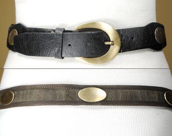 90s 36''-40'' Brown Metal Mesh Belt for women, Bronze Buckle belt, Western Mesh Belt, Bronze buckle belt, Studded Belt