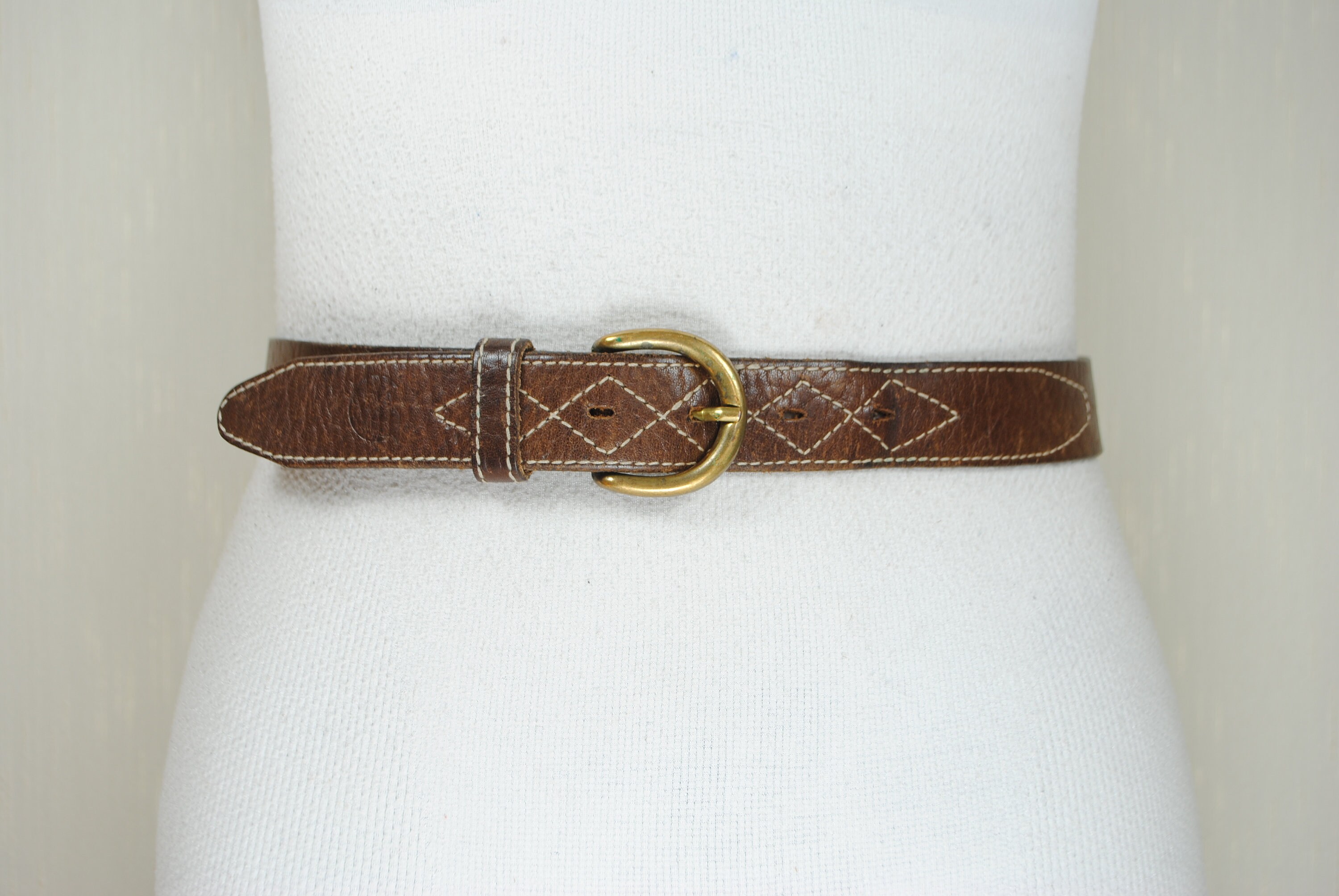 Vintage Leather Stitched Western Boho Belt Buckle Unisex Streetwear Brown Tan 2090_3.jpg?v=1650223133&width=1200 main image 2