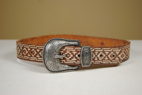 2584 Women\'s Vintage Embossed Leather Belt Cowgirl Cowboy Western Country BEAUDRM Women main image 2