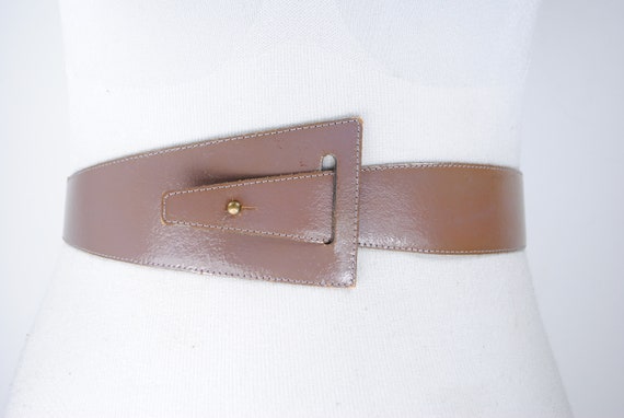 Brown asymmetric leather belt harness belt