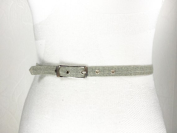 1980s Gray skinny woven cotton belt for women - image 5