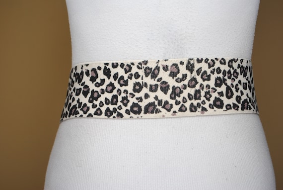 Vintage Wide Leopard Edgy Punk Black Elastic  Silver Tone Ring 80’s Cincher Belt il_fullxfull.3561158230_po0g.jpg main image 4