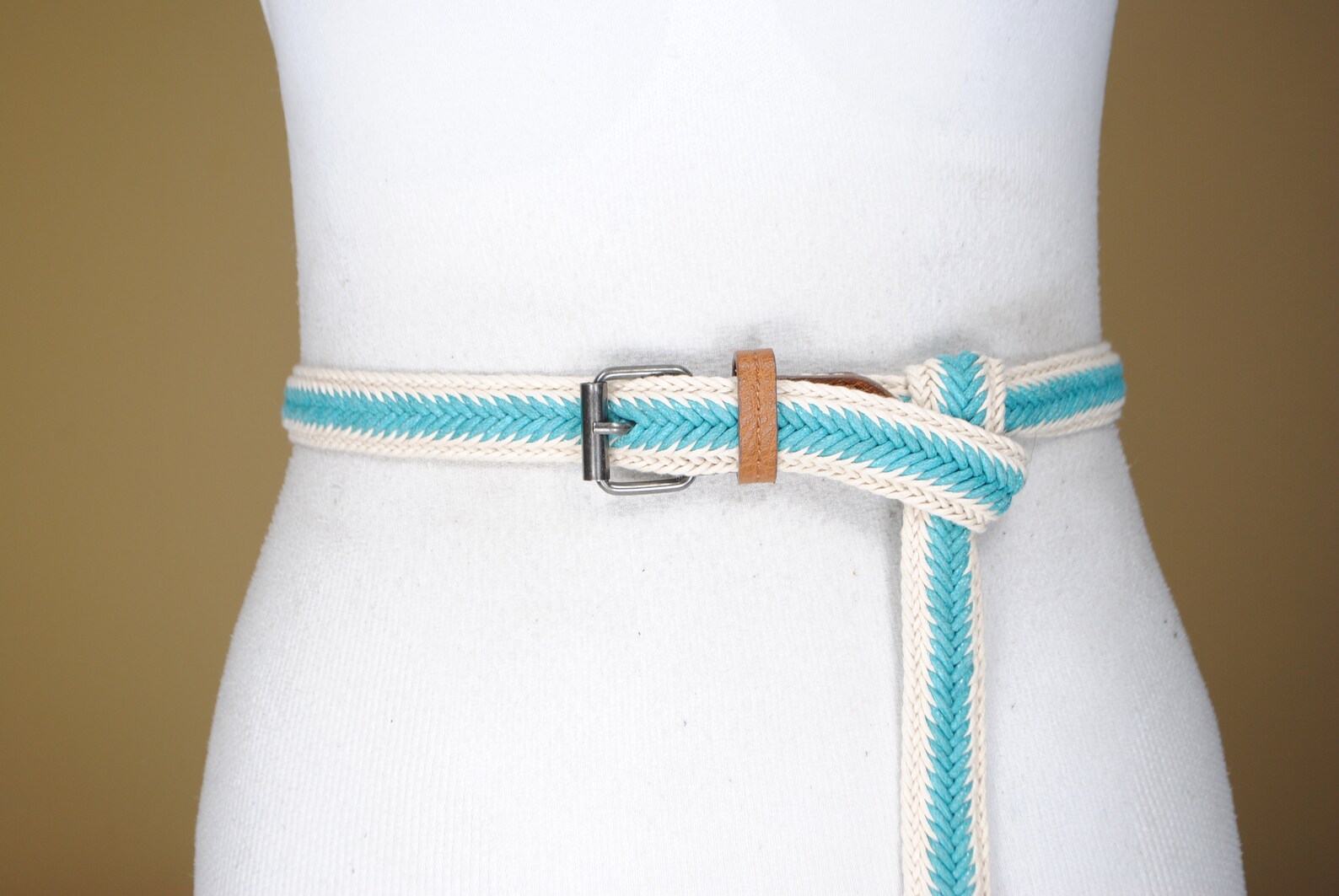 70s 45'' Blue White Cotton Woven Belt for Women Etsy