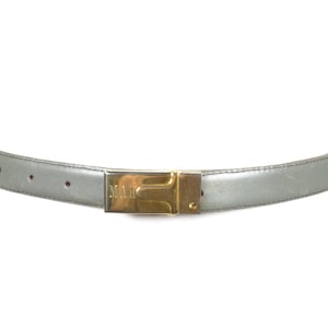 Cinturón vintage de cuero gris con hebilla dorada estilo avión, cinturón de aviación unisex delgado, cinturón de piloto retro para hombre y mujer.