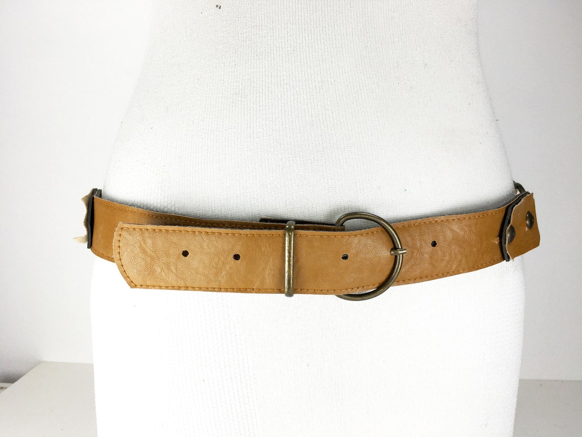 80s skinny brown belt for women Etsy