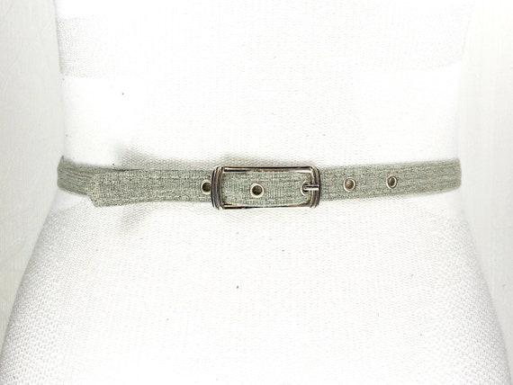 1980s Gray skinny woven cotton belt for women - image 1