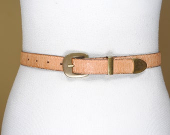 Tan Beige Leather Belt for Women, Beige Cowgirl belt, Peach color Western  belt
