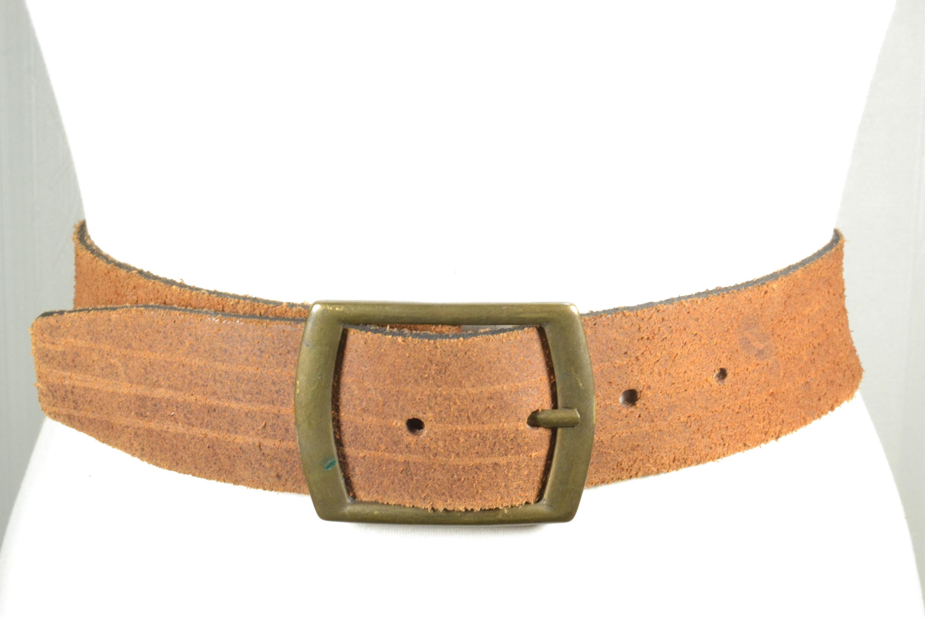 Wide Brown Leather Belt: Vintage Southwestern Boho Style - Etsy