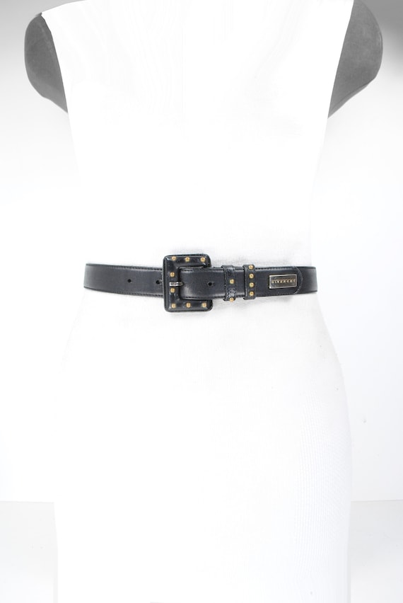 GIVENCHY Black Riveted Leather Belt Women with Bl… - image 3