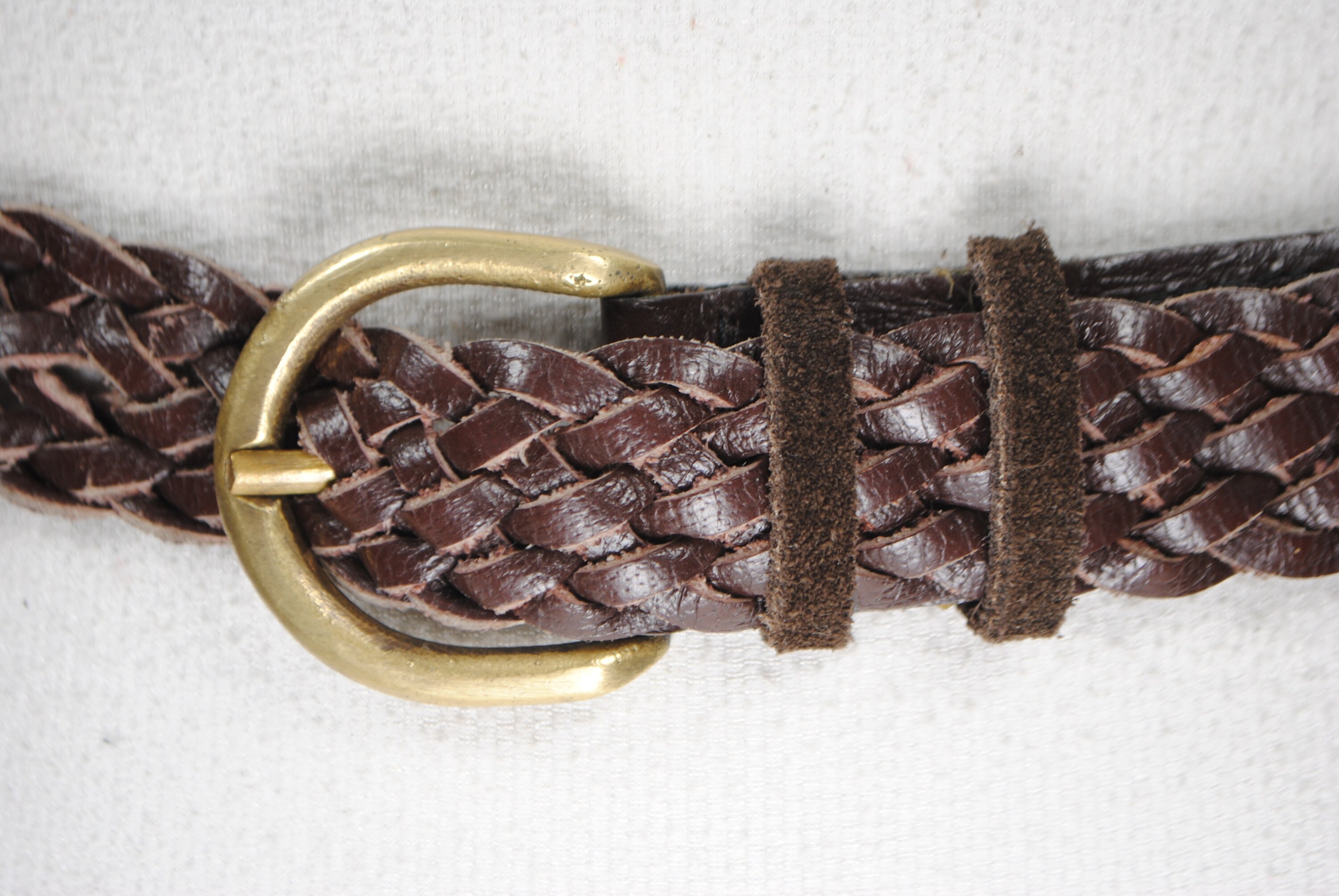 Vintage Skinny Chocolate Brown Braided Leather Belt - Etsy display picture 1