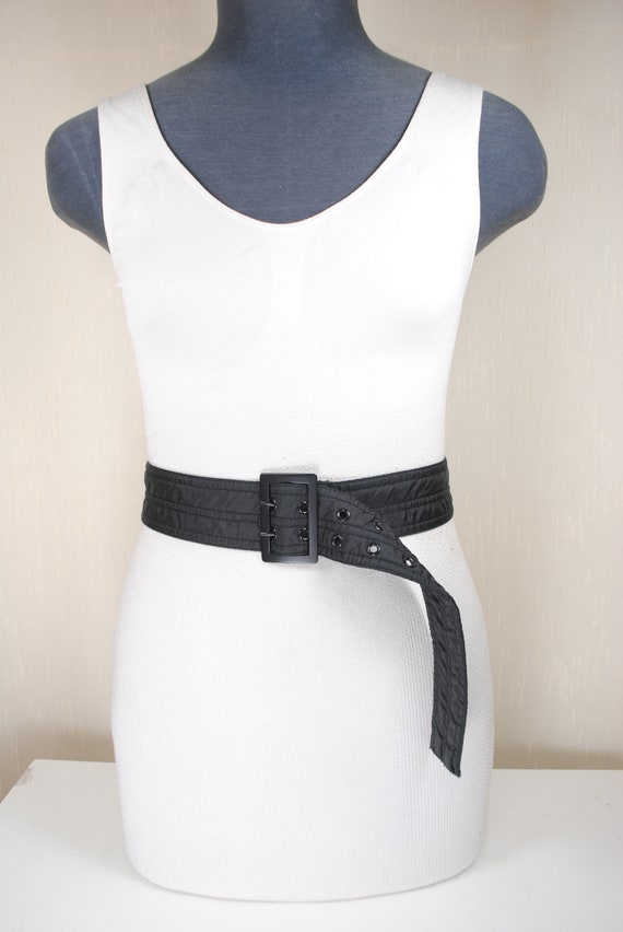 Black fabric sale belt for dress