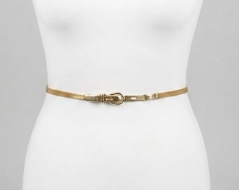 Vintage Gold Shiny Mesh Waist Belt, Fully Metal Retro  display picture 1