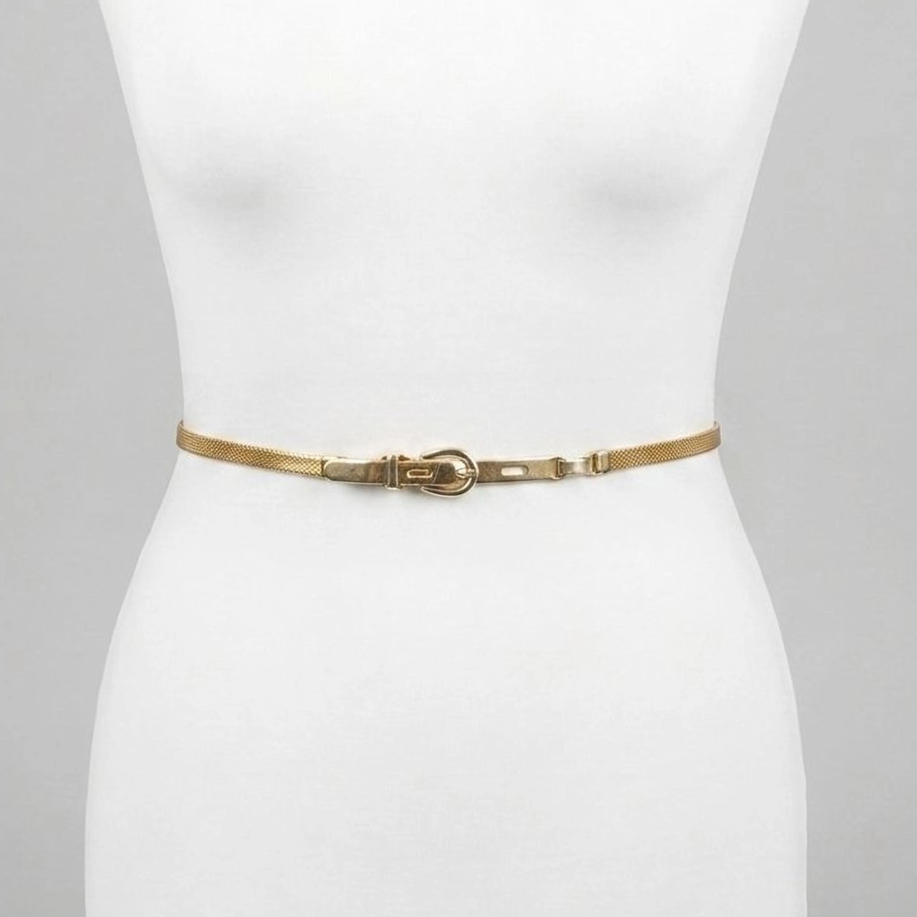 Vintage Gold Shiny Mesh Waist Belt, Fully Metal Retro  display picture 1