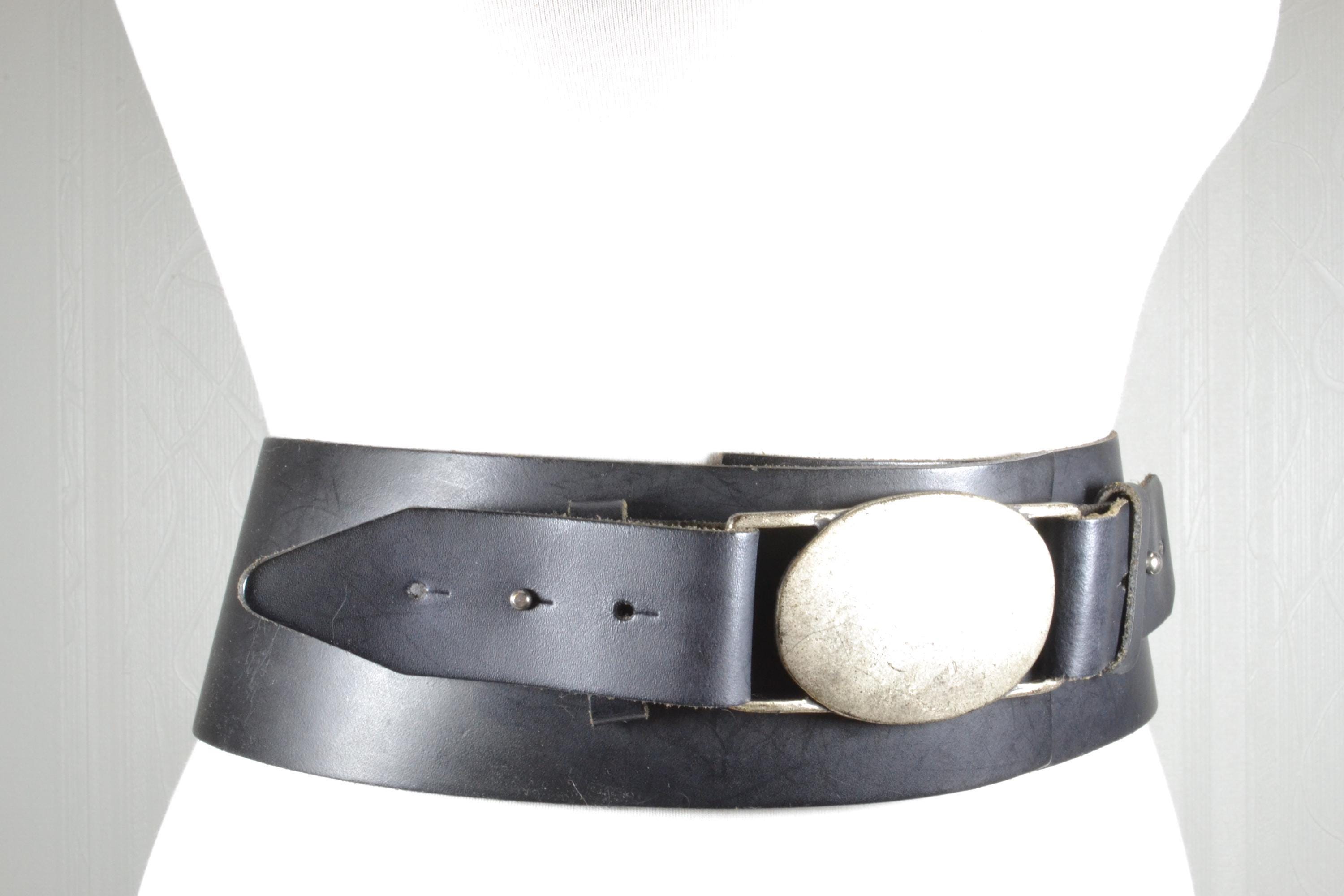 Banana Republic Womens Leather Corset Waist Belt Cream Off White Silver Buckle S Banana Republic Olive Green Studded Leather Belt with Brass  main image 4