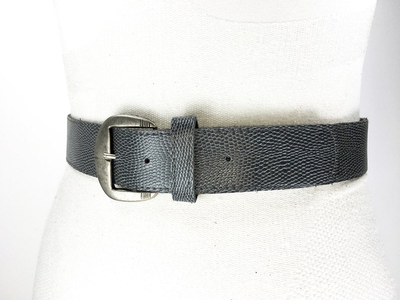 1980s gray lizard Pattern belt belt for women
