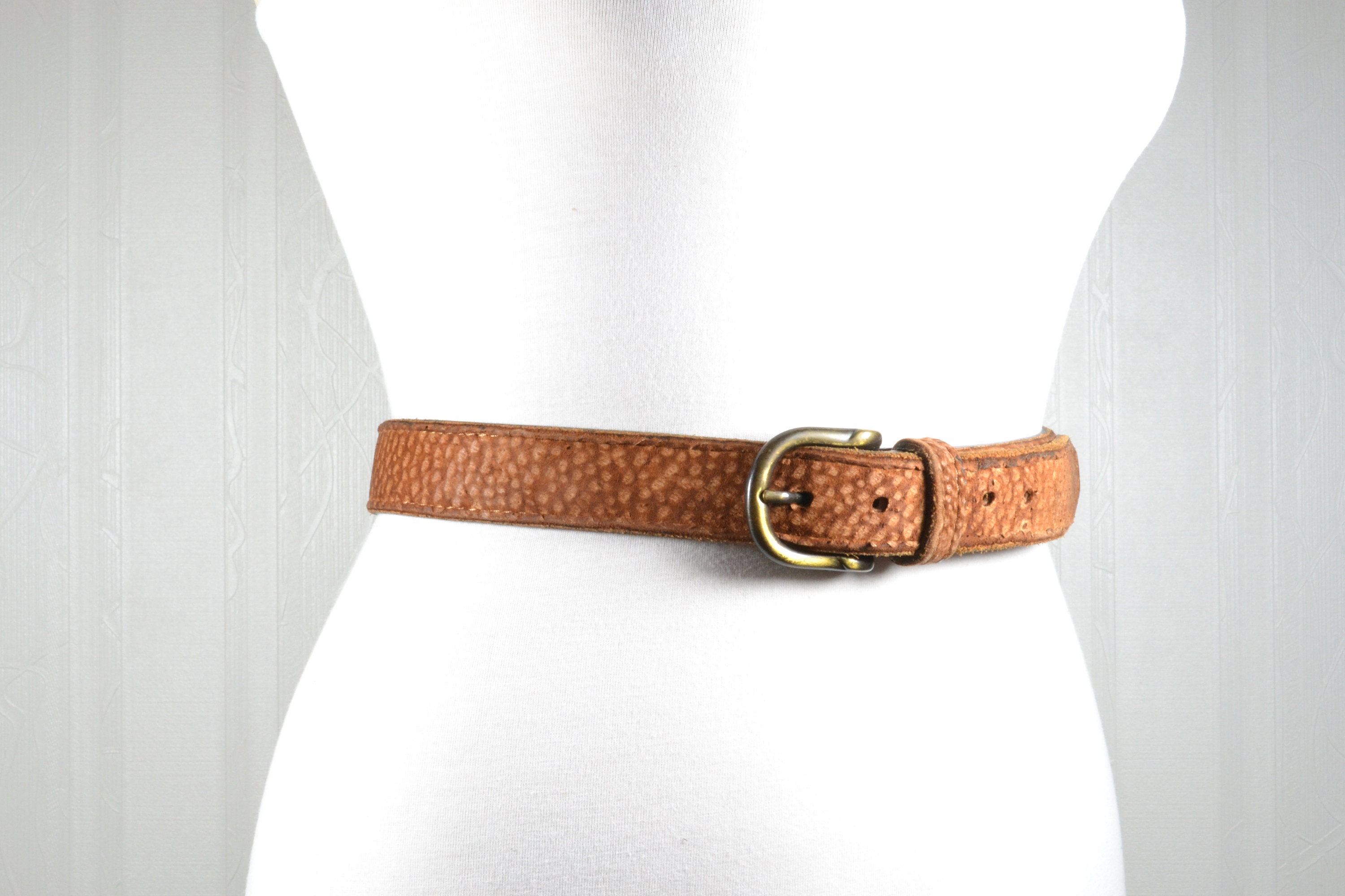 Vintage Brown Leather Belt: Skinny Equestrian Style With 