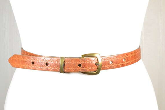 Textured Tan and Brown Belt Martina Nickel Luxury Leather Belt – Bison Brown with Tan  main image 4