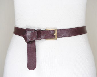 Vintage Narrow Burgundy Maroon Red Leather Belt - Etsy Australia