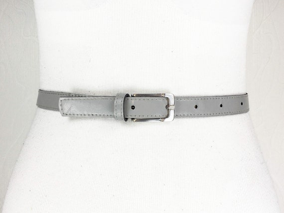 1980s Gray Skinny Vegan Leather Belt for Women | Etsy