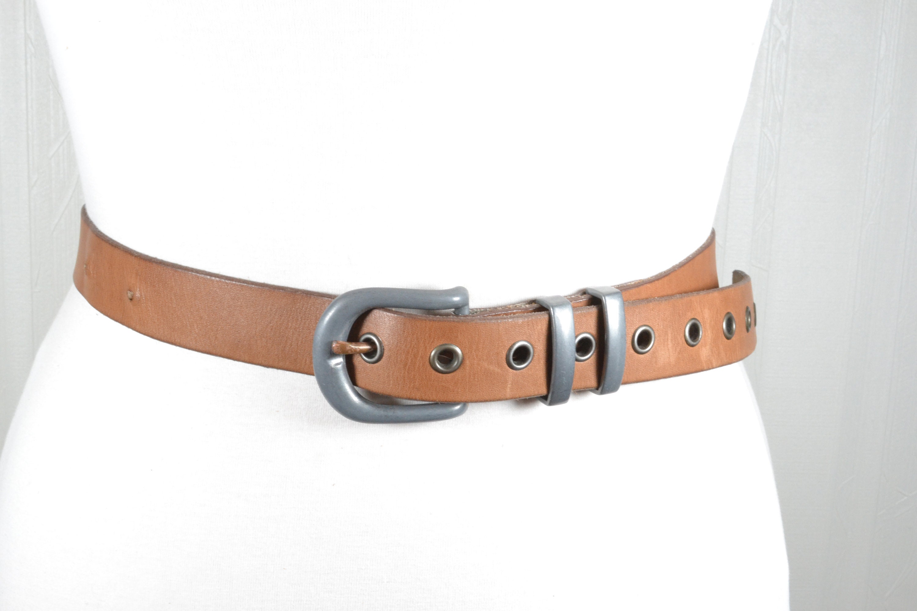 Western Skinny Faux Leather Belt with Carved Buckle, 0.8\