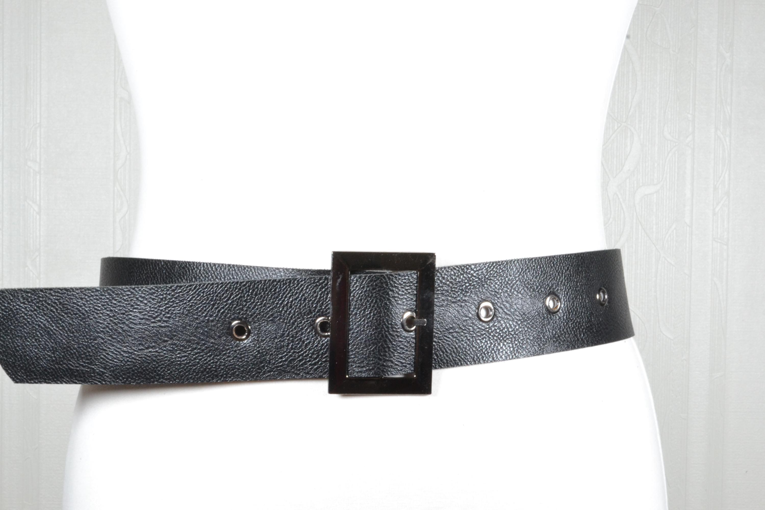 4539 Wide High Waist Vintage Full Grain Leather Belt With Rectangular Wide High Waist Vintage Full Grain Leather Belt With  main image 4