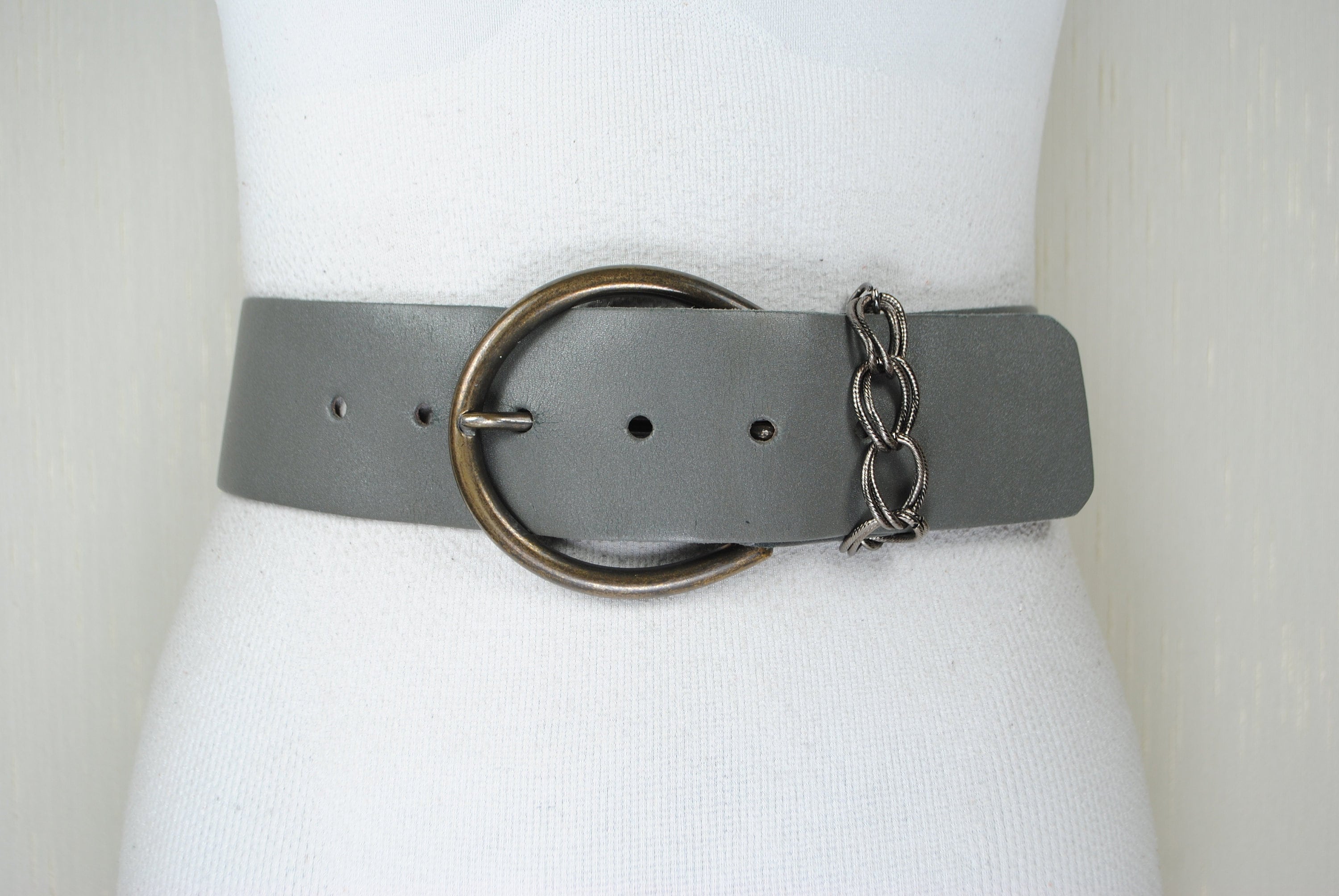 Vintage Wide Y2K Thick Gray Suede Reptile Statement Belt Wide Gray Leather Belt: Vintage Y2K Style - Etsy main image 2