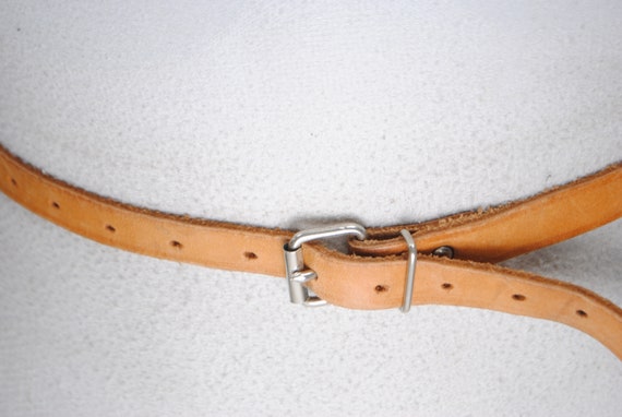 RESERVED FOR HOLLY Skinny Tan Brown Leather Belt … - image 2