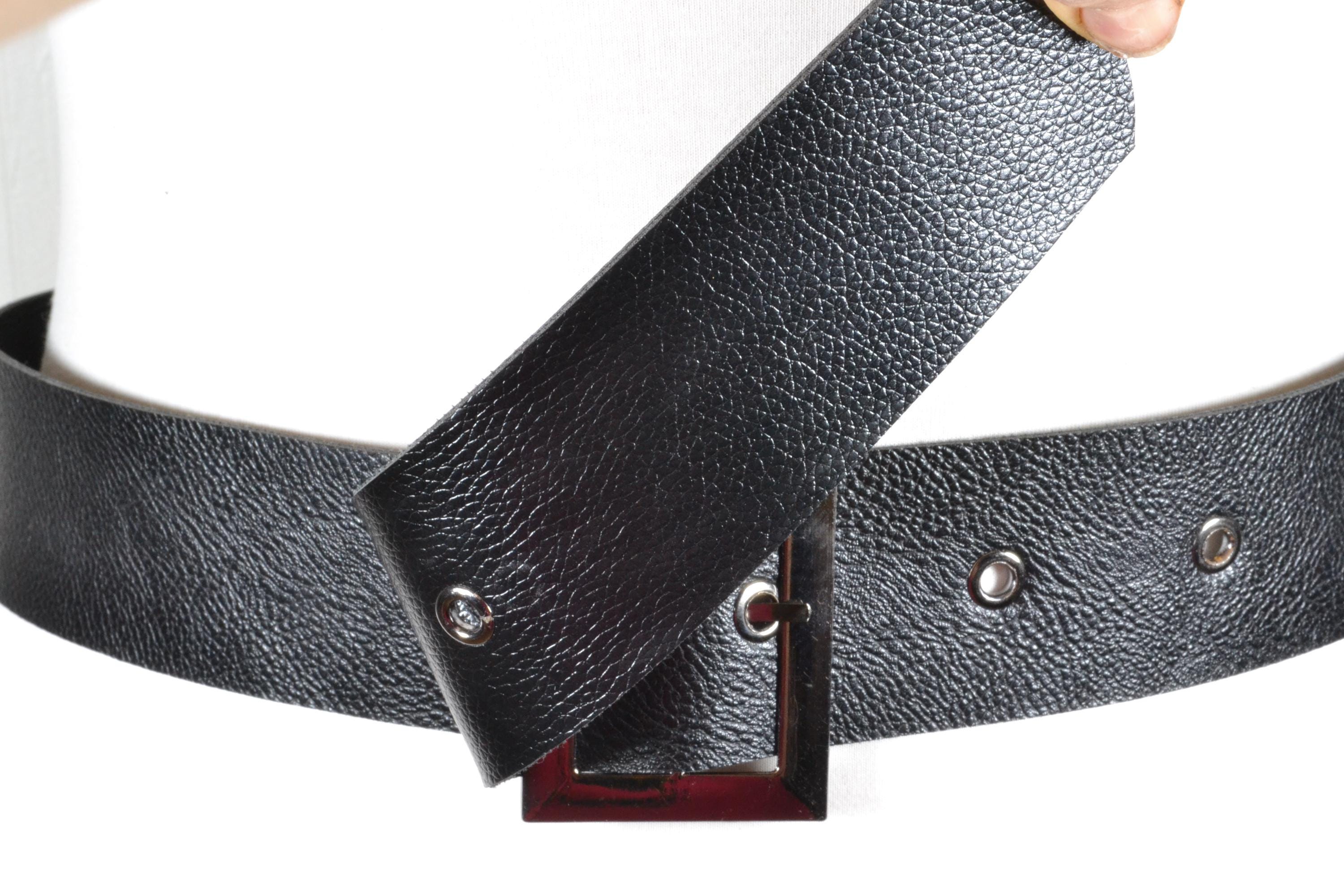 Wide High Waist Vintage Full Grain Leather Belt With  display picture 3